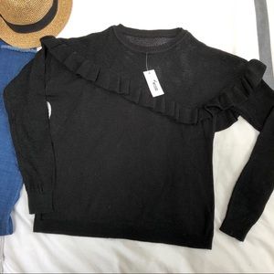 Black Ruffle Sweater